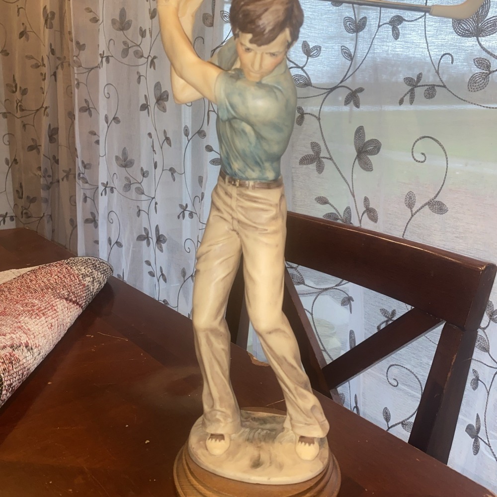 1990 Schmidt Santini‎ Golfer Statue 13", Signed By A. Santini